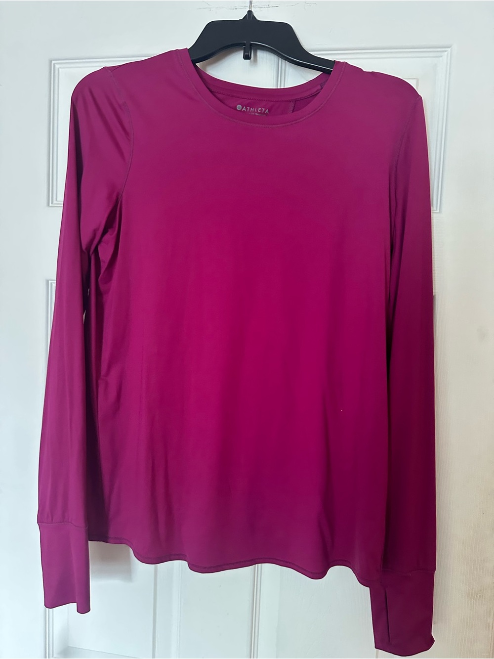 Athleta Long-Sleeve Crew Top in Deep Fuchsia